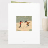 Japanse kinderen rollen een grote sneeuwbal kaart (Achterkant)