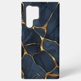 Japanse Kintsugi Donkerblauw Samsung Galaxy Hoesje
