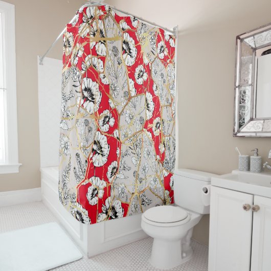 Japanse Kintsugi. Douchegordijn (In situ)