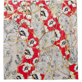 Japanse Kintsugi. Douchegordijn