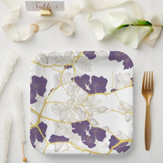 Japanse Kintsugi. Dubbelzijdig. Papieren Bordje (Huwelijk)