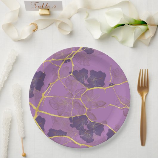 Japanse Kintsugi. Dubbelzijdig. Papieren Bordje (Huwelijk)