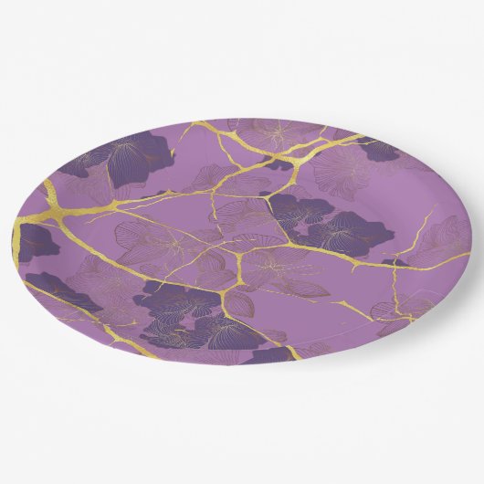 Japanse Kintsugi. Dubbelzijdig. Papieren Bordje (Gekanteld)