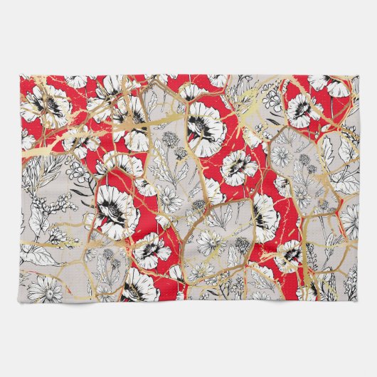 Japanse Kintsugi. Theedoek (Horizontaal)