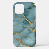 Japanse Kintsugi Turquoise & Goud Case-Mate iPhone Case (Achterkant)