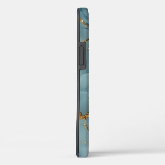 Japanse Kintsugi Turquoise & Goud Case-Mate iPhone Case (Achterkant / Rechts)