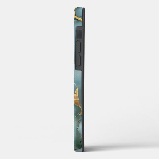 Japanse Kintsugi Turquoise & Goud Case-Mate iPhone Case (Achterkant / Links)