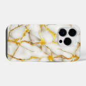 Japanse Kintsugi Witte Goud iPhone Hoesje (Achterkant horizontaal)