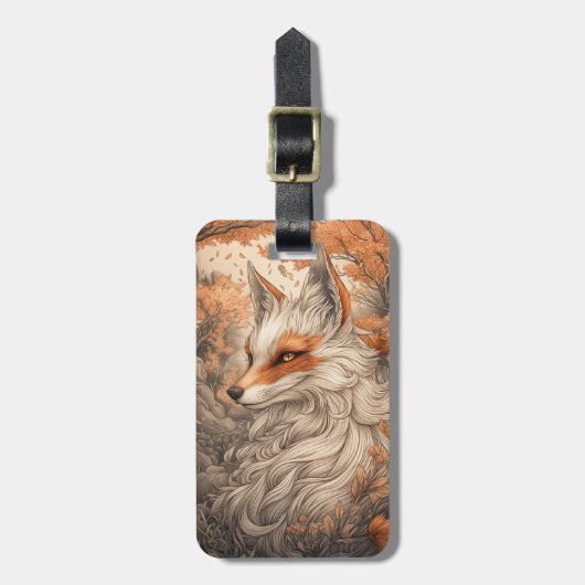 Japanse kitsune vos bagagelabel (Voorkant verticaal)