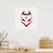 Japanse Kitsune Vossenmasker Poster (Keuken)