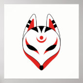 Japanse Kitsune Vossenmasker Poster (Voorkant)