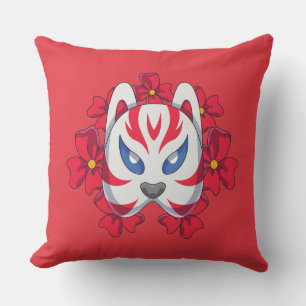Japanse Kitsune-vossenmasker Worpkussen Kussen