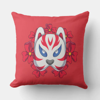 Japanse Kitsune-vossenmasker Worpkussen Kussen