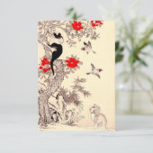 Japanse Kitten en Puppy-uitnodigingen Kaart (Staand voorkant)