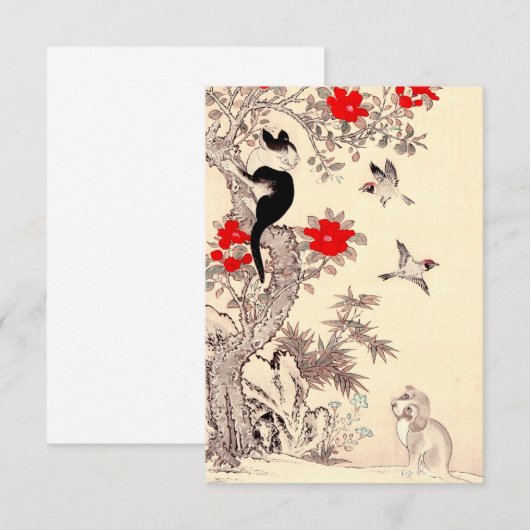 Japanse Kitten en Puppy-uitnodigingen Kaart (Voorkant / Achterkant)