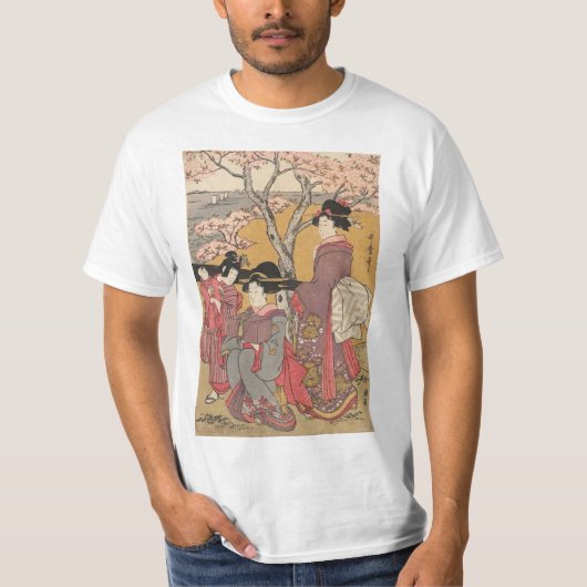 Japanse klassieke geisha-dameskunst t-shirt (Voorkant)