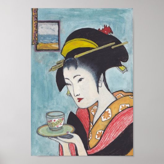 Japanse klassieke Geisha Lady Art Poster (Voorkant)