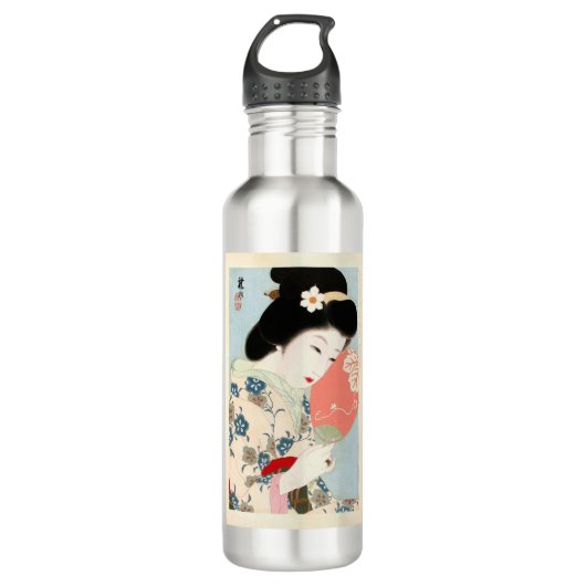 Japanse klassieke Geisha Lady Art Waterfles (Voorkant)