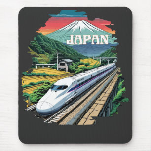 Japanse kogeltrein en de berg Fuji Muismat