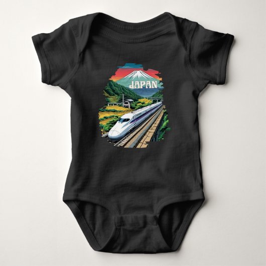 Japanse kogeltrein en de berg Fuji Romper (Voorkant)