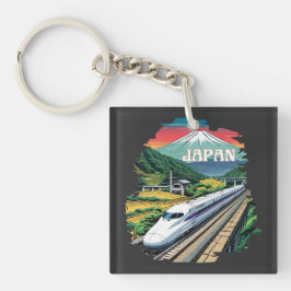 Japanse kogeltrein en de berg Fuji Sleutelhanger