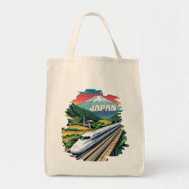 Japanse kogeltrein en de berg Fuji Tote Bag