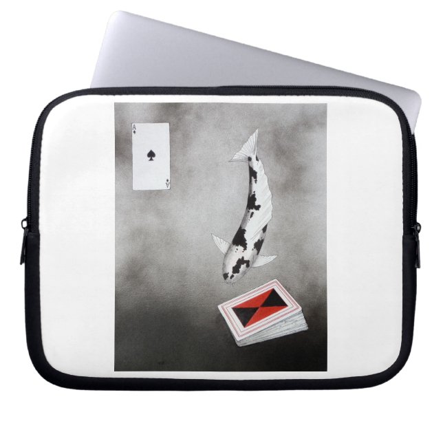 Japanse Koi Ace van schoppen Laptop Sleeve (Voorkant)