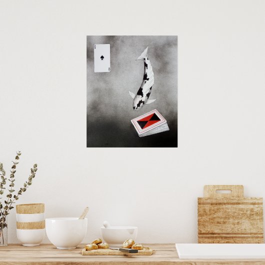 Japanse Koi Ace van schoppen Poster (Keuken)