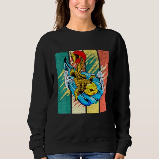 Japanse Koi Carp Fish Retro Trui (Voorkant)
