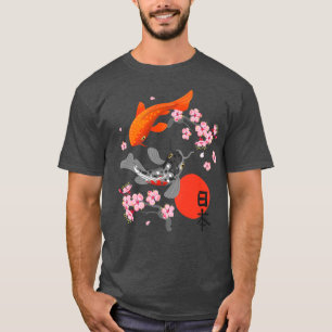 Japanse Koi Carp Fish Sakura Nishikigoi Fish Cher T-shirt