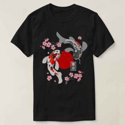 Japanse Koi Carp Fish Sakura Nishikigoi Fish Cher T-shirt (Design voorkant)