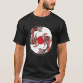 Japanse Koi Carp Japan Flag & Yin Yang Geïnspireer T-shirt (Voorkant)