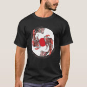 Japanse Koi Carp Japan Flag & Yin Yang Geïnspireer T-shirt (Voorkant)