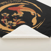 Japanse Koi Carp met Sakura Cherry Blossom Sherpa Deken (3/4)