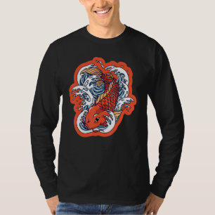 Japanse Koi Carp Nishikigoi Fish Cherry Blossom T-shirt
