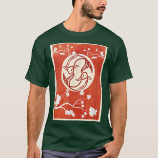 Japanse Koi Carp Nishikigoi Fish Cherry Blossom T-shirt