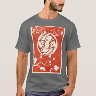 Japanse Koi Carp Nishikigoi Fish Cherry Blossom T-shirt