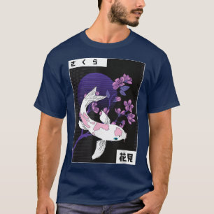 Japanse Koi Carp Sakura Cherry Tree Kanji Blossom T-shirt