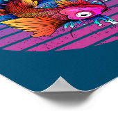 Japanse Koi Carp Waves Sakura Japanse vis Poster (Hoek)