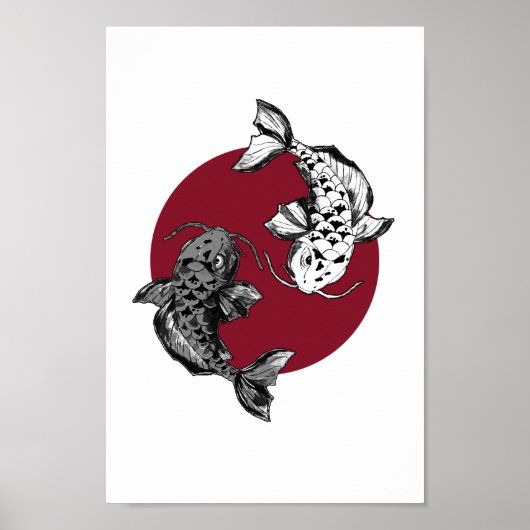 Japanse Koi Circle Poster (Voorkant)