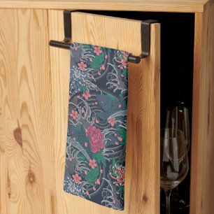 Japanse Koi en Chrysanthema Theedoek