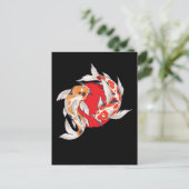 Japanse Koi Fish Art Aquacultuur Briefkaart (Staand voorkant)
