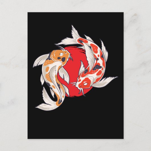 Japanse Koi Fish Art Aquacultuur Briefkaart (Voorkant)