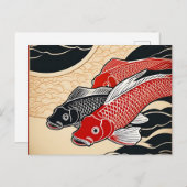 Japanse Koi Fish Briefkaart (Voorkant / Achterkant)
