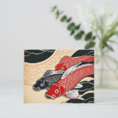 Japanse Koi Fish Briefkaart (Staand voorkant)