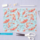Japanse Koi Fish & Cherry Blossom Branch Pattern Tissuepapier (Craft)