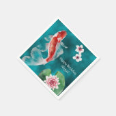 Japanse Koi Fish, Cherry Blossom Japan Birthday Servet (Hoek)