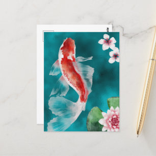 Japanse Koi Fish, Cherry Blossom Japan Briefkaart