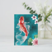 Japanse Koi Fish, Cherry Blossom Japan Briefkaart (Staand voorkant)