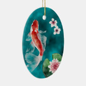 Japanse Koi Fish, Cherry Blossom Japan Kerstmis Keramisch Ornament (Rechts)